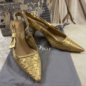🆕 DiorJ'Dior suede Rhinestone Slingback